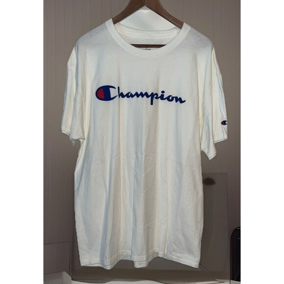 Authentic Champion Men's Jersey Script Logo Short Sleeves T-Shirt XL - Picture 1 of 7
